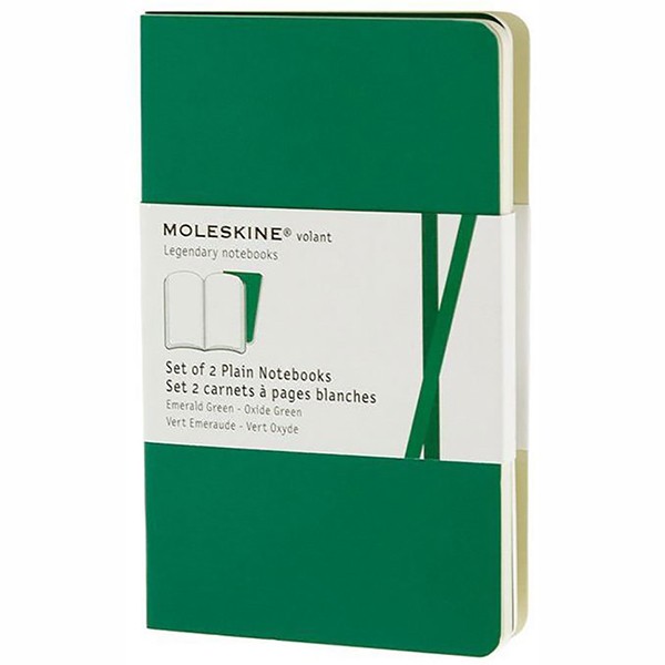 Moleskine Volant Plain Large Notebook  (ME-QP723K12) - Green (pc)